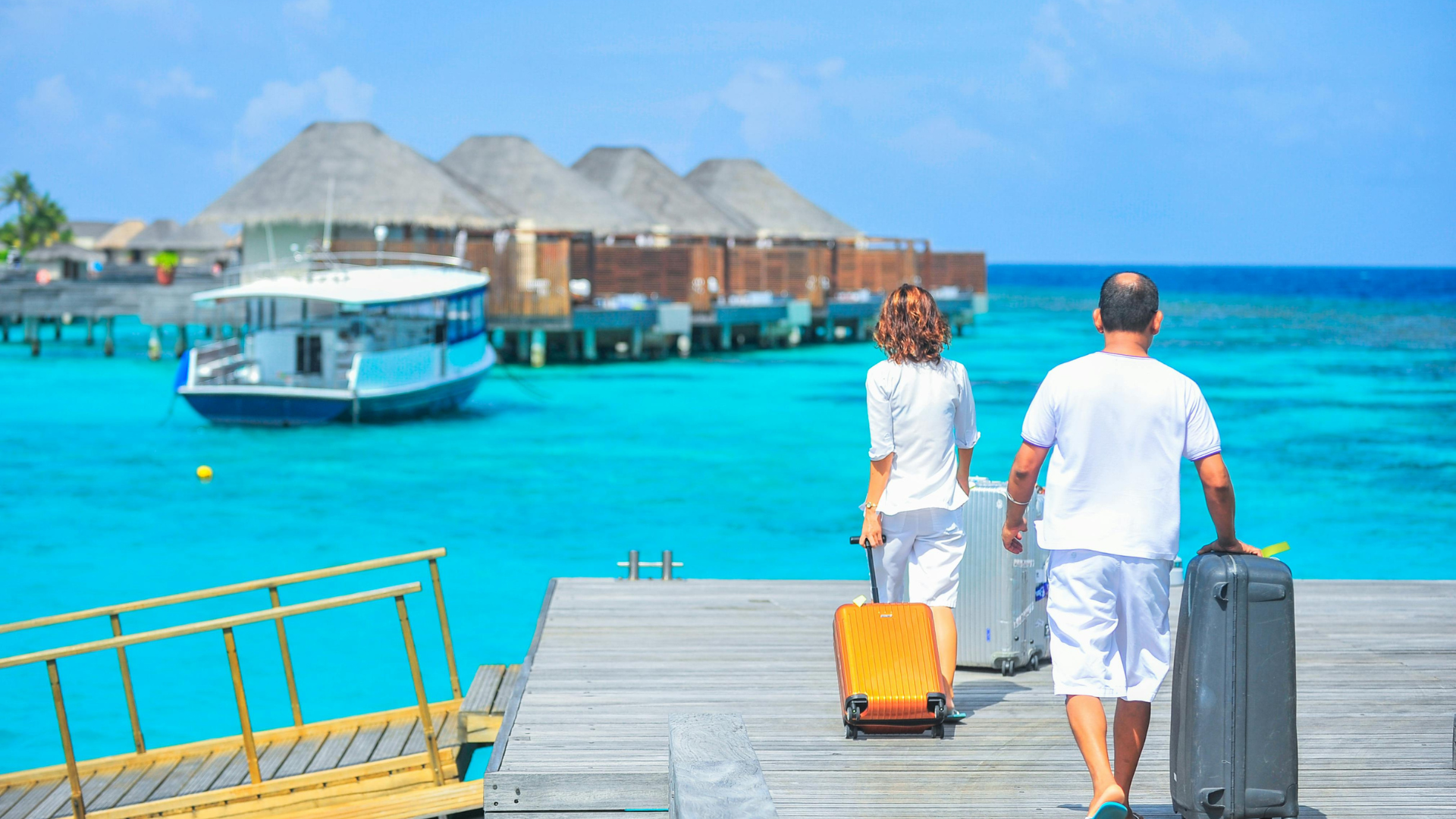 Couple Travelling near Sea